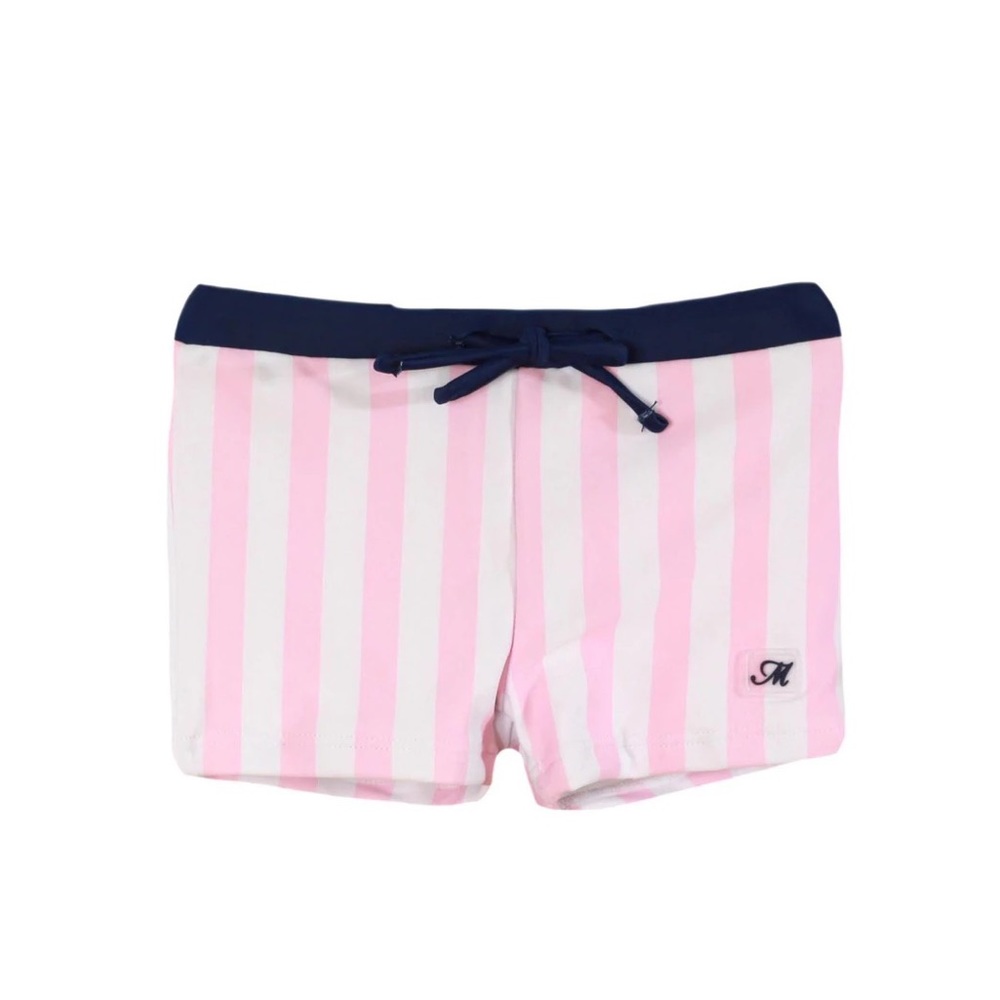 Pink Striped Baby Boy Swim Shorts